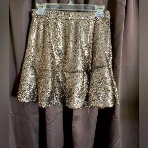 Jrs. Xhilaration Sparkle Gold Skirt, Size Medium, Lined, Super Cute